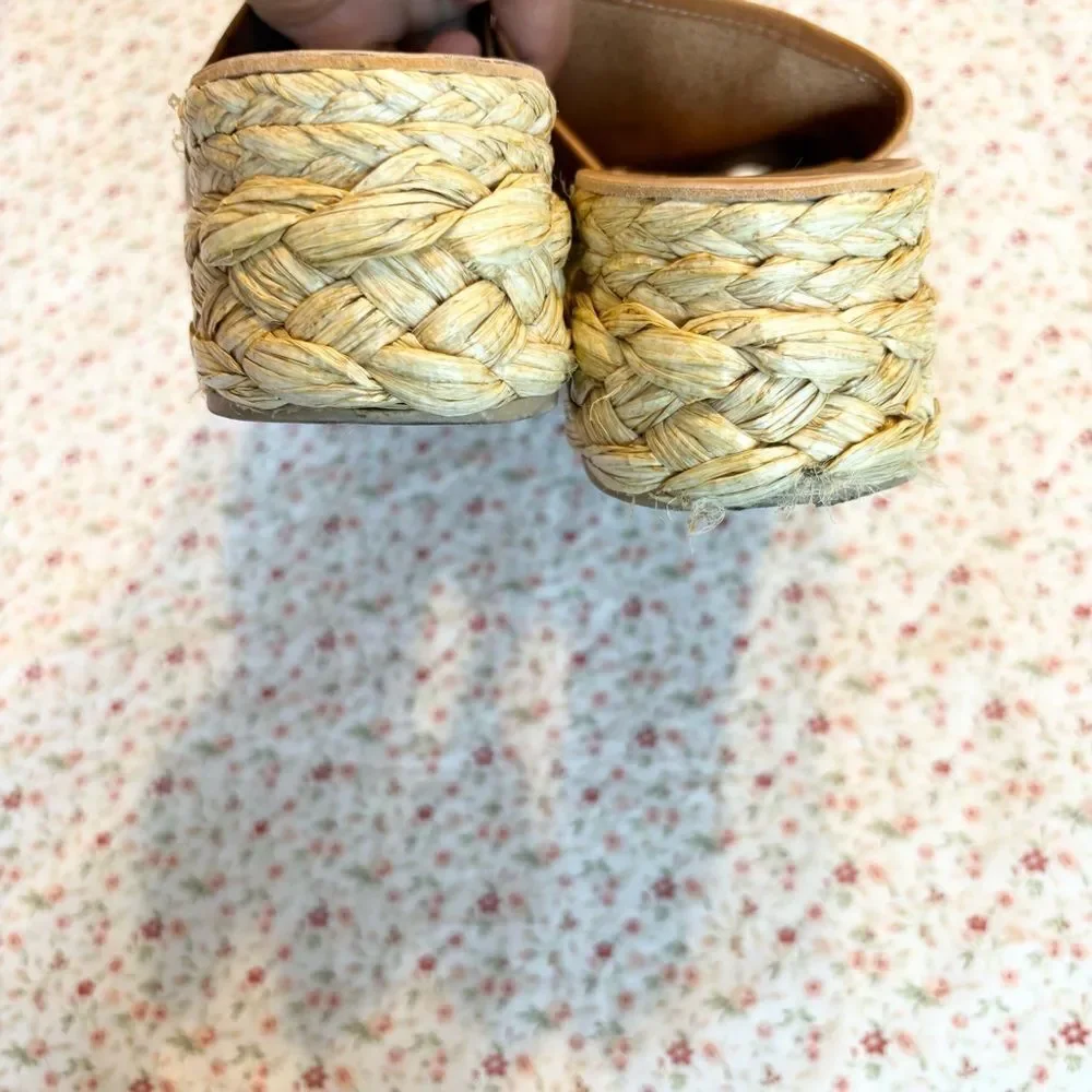 Dolce Vita Raffia Bottom Slide Sandals - Pablos